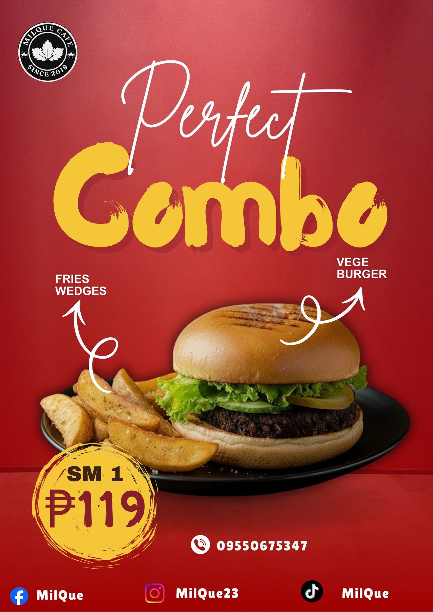 Perfect Combo — burger and fries wedges