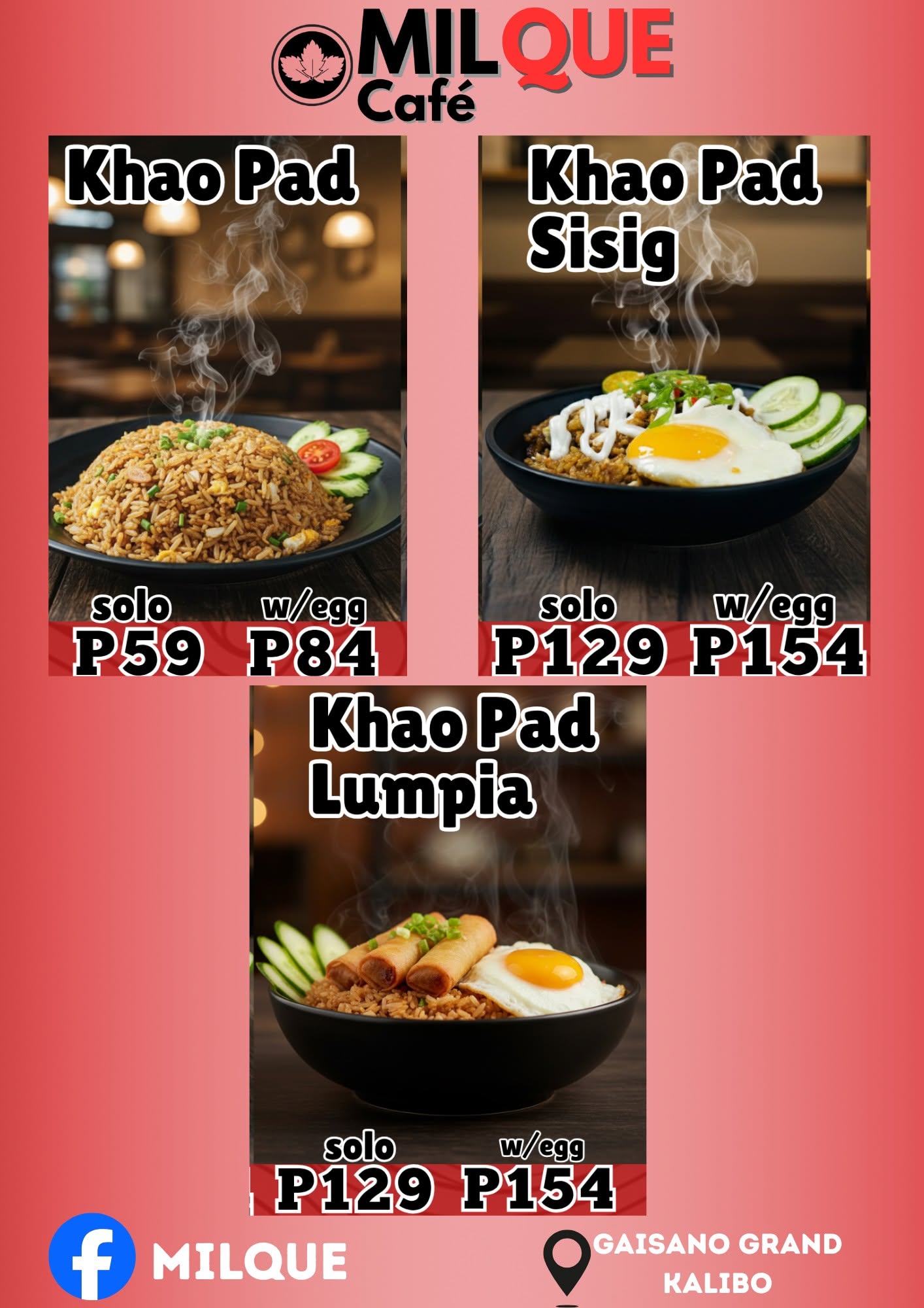 Khao pad menu