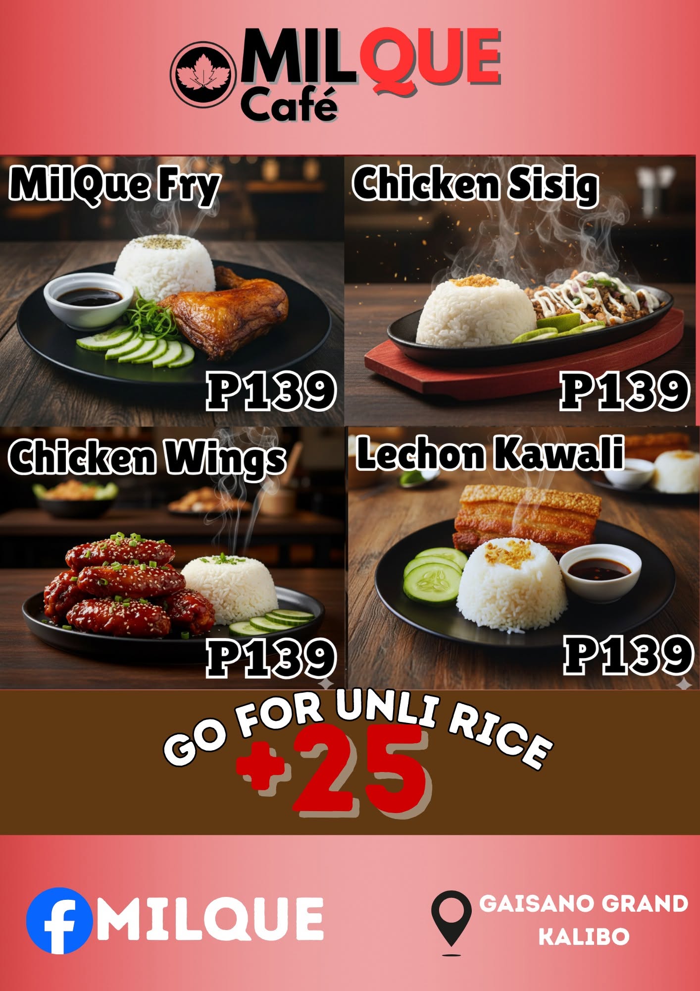 Rice meals menu